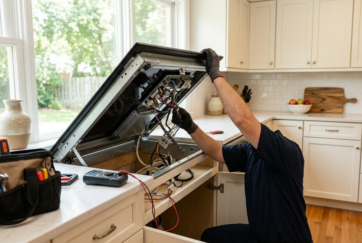 Cooktop Repair technician at work