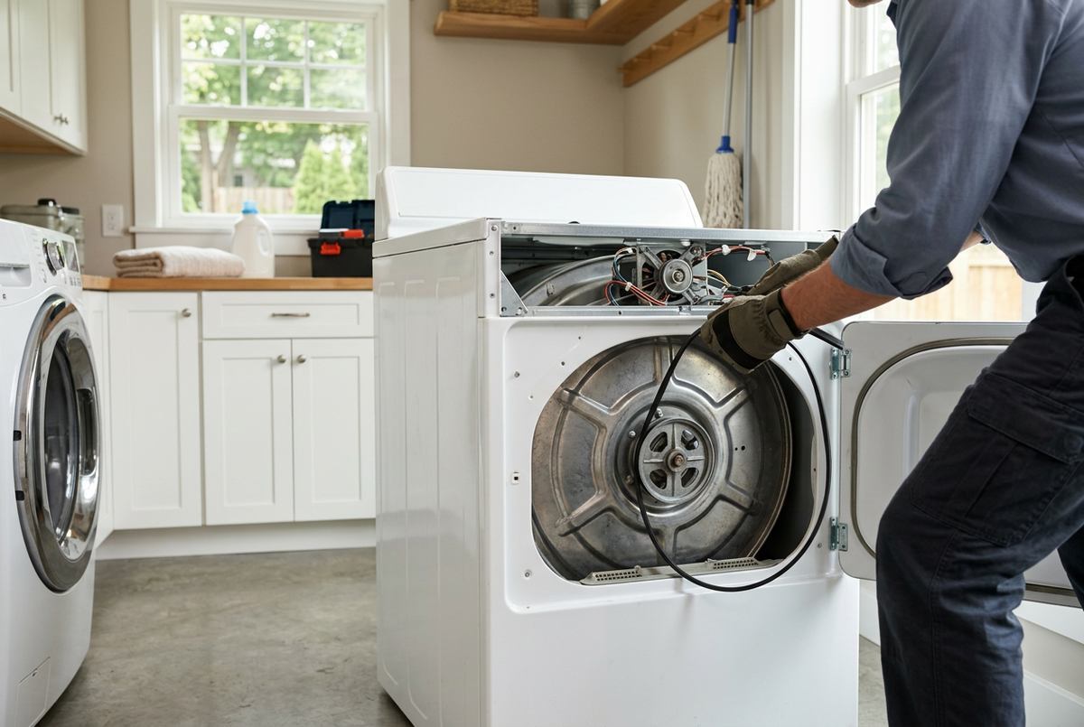 Dryer Repair technician at work