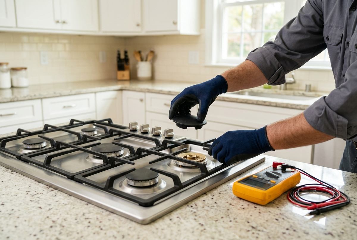 Stove & Range Repair technician at work